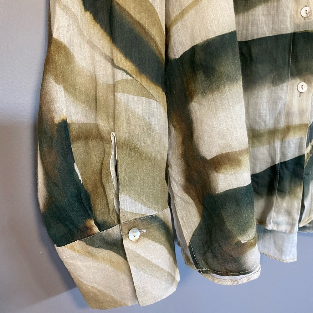 Massimo Dutti Button Down Shirt in Multi Green - Picture 5 of 9